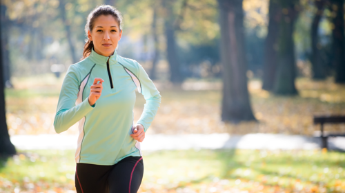 A girl jogging