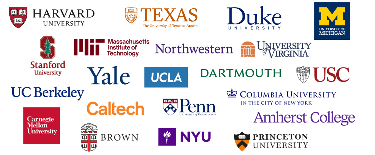 School acceptances with university logos