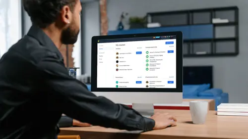 A man working on a compute