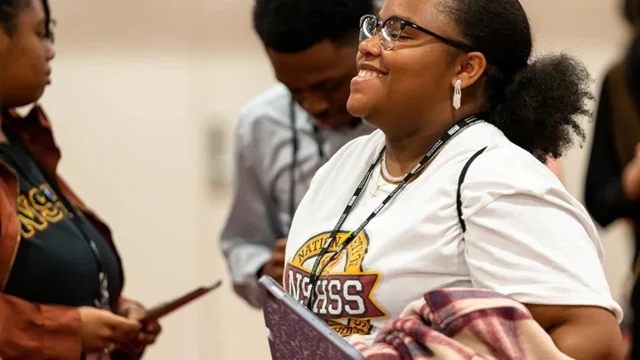 Young black woman smiling